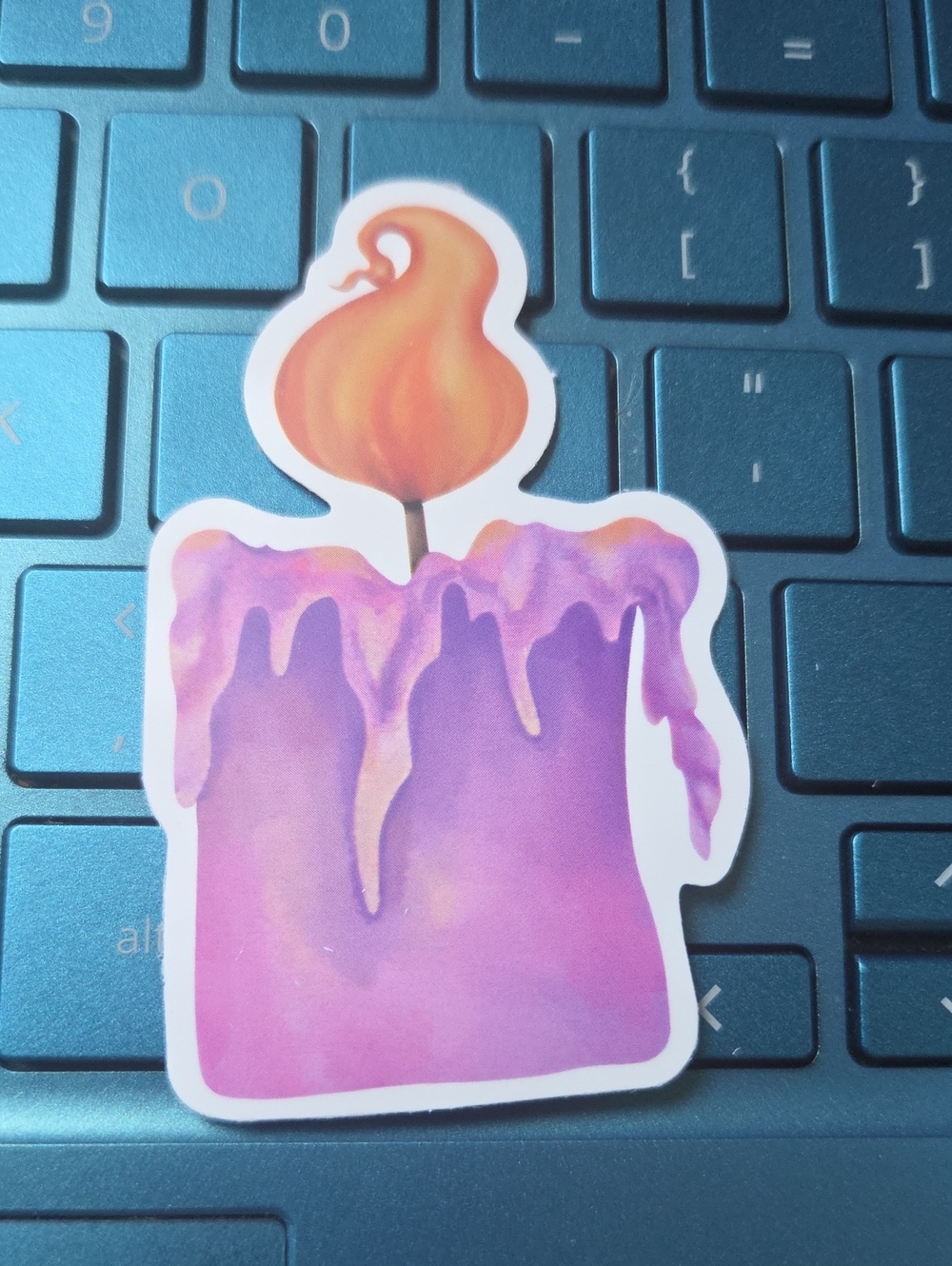 Purple Gradient Decorative Candle Sticker
